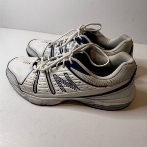 New Balance Men's White and Navy Athletic Shoes